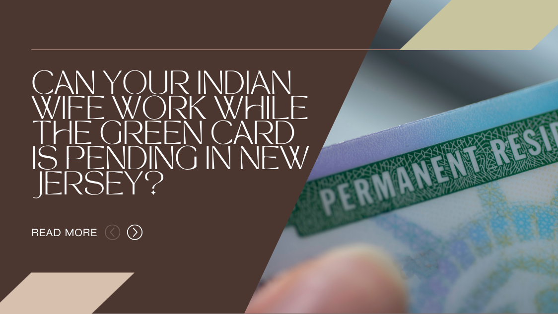 Newly married Indian international couple reviewing immigration paperwork and discussing work authorization while waiting for a marriage-based green card in New Jersey.