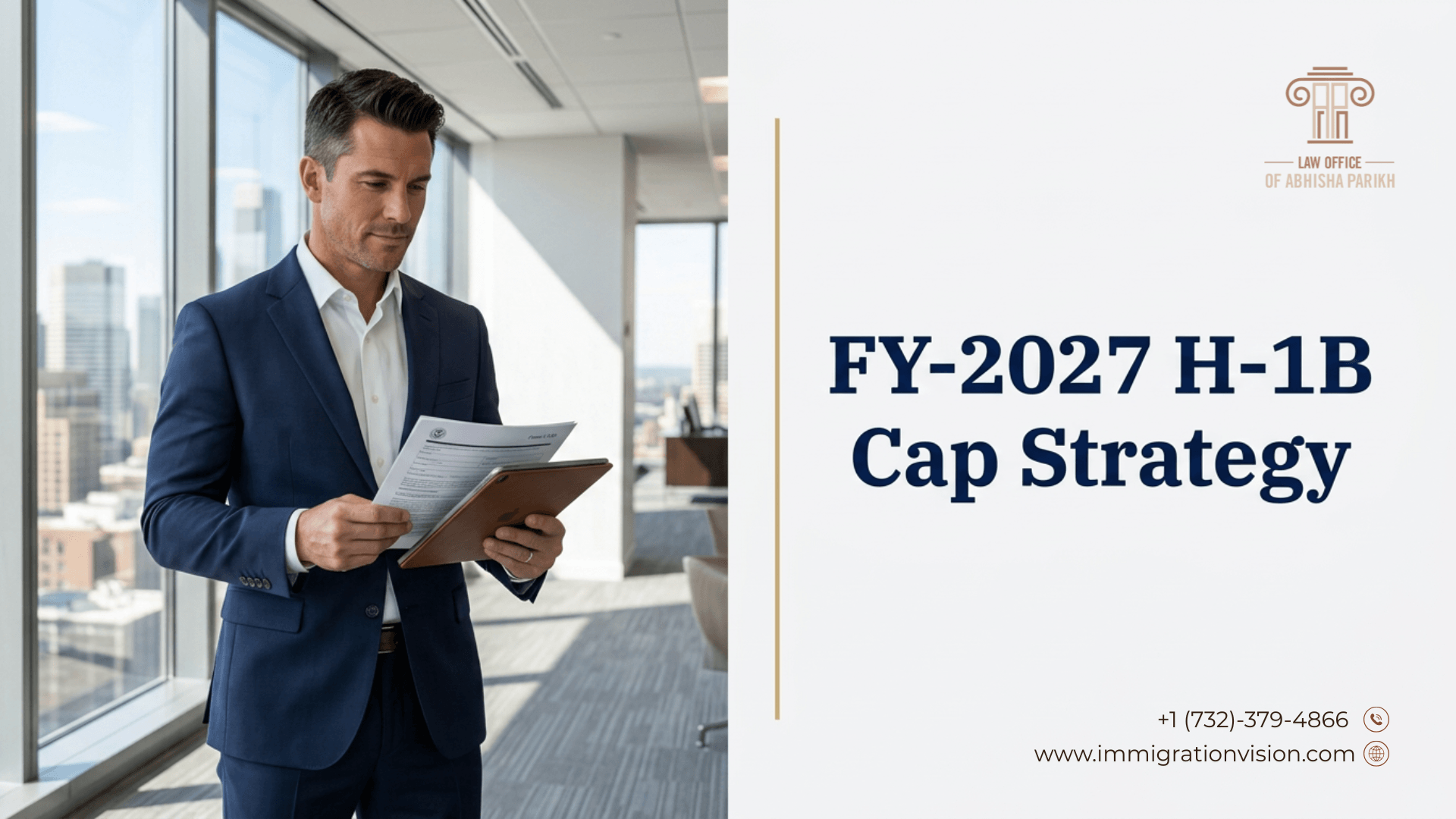 New Jersey employment visa attorney reviewing Form I-129 edition 02/27/26 and H-1B wage-weighted lottery documents for FY2027 cap compliance